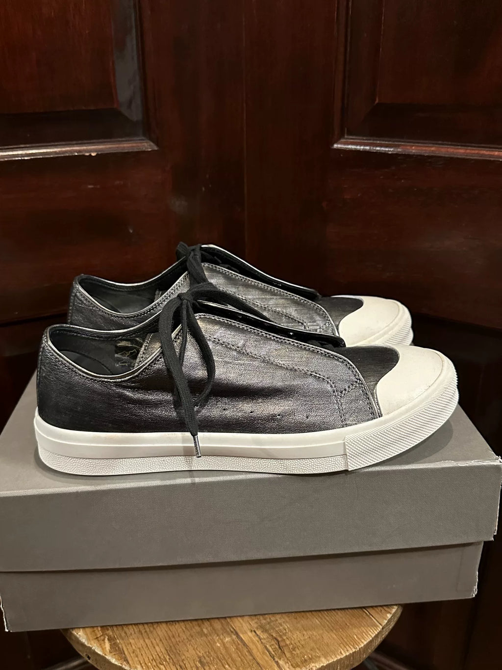 Alexander McQueen Pearl Black Invisible Lace Sneakers