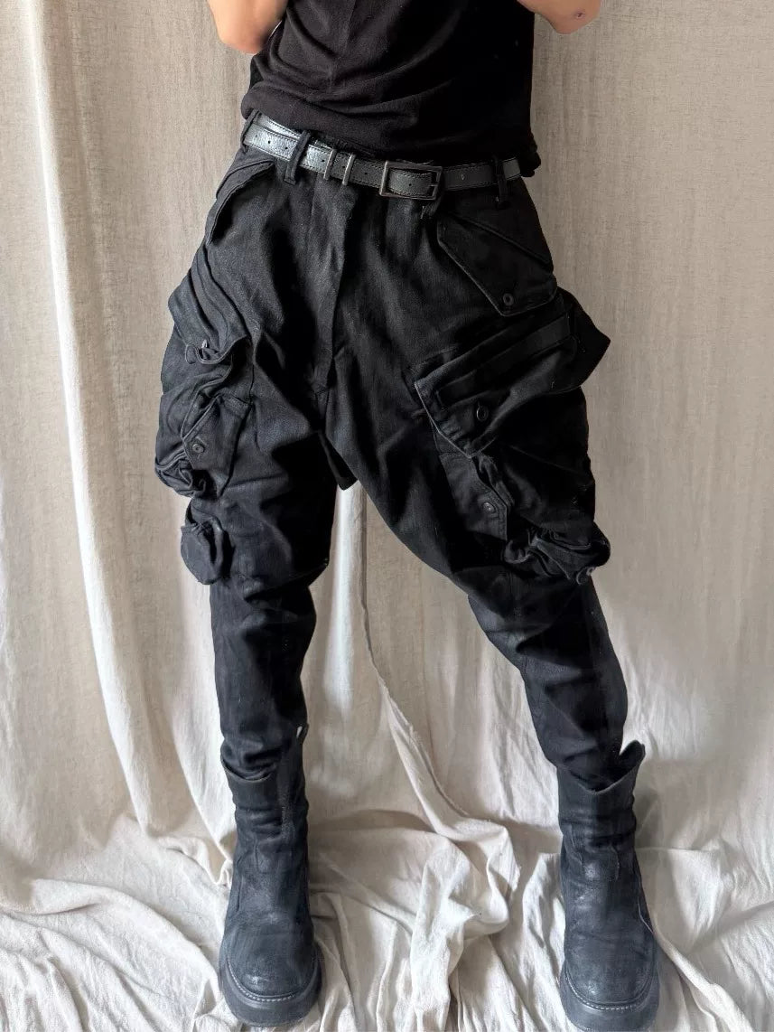 Julius FW20 Black Gas Mask Wax Coated Denim Pants