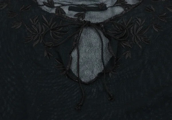 Jean Paul Gaultier Botanical Embroidered Mesh Top