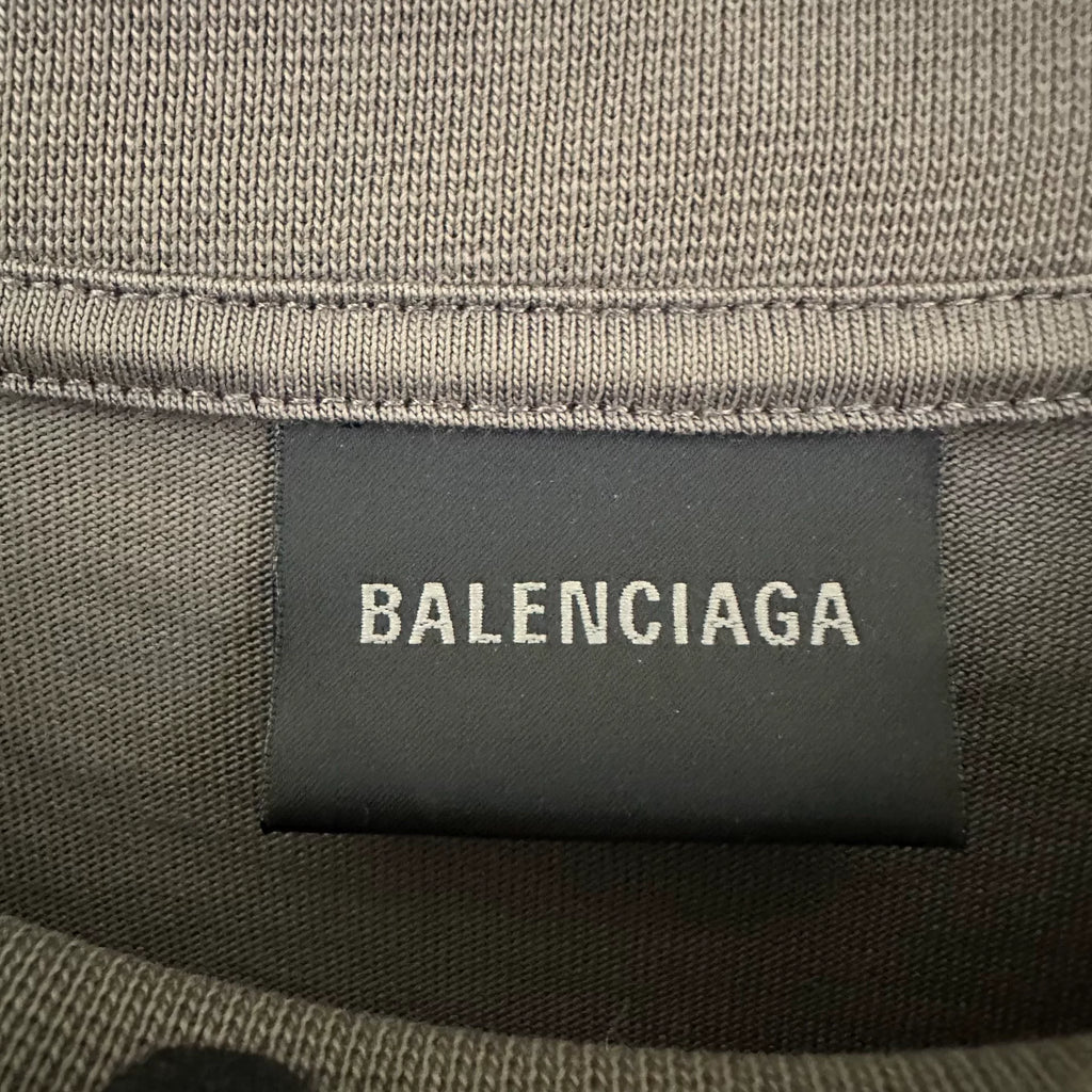 Balenciaga Black Tape Embroidered Short Sleeve Top