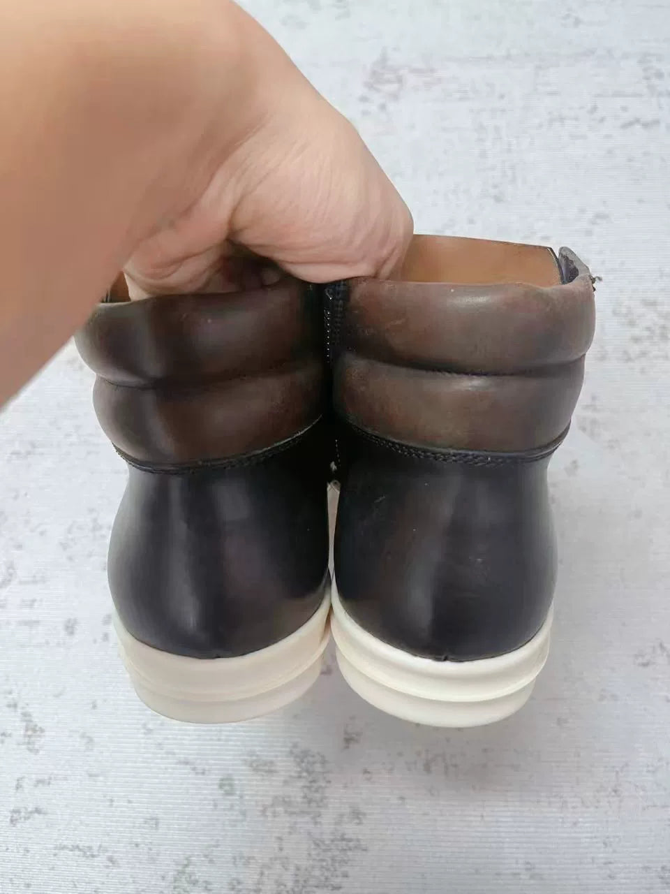 Rick Owens Brown Island Dunk Sneakers