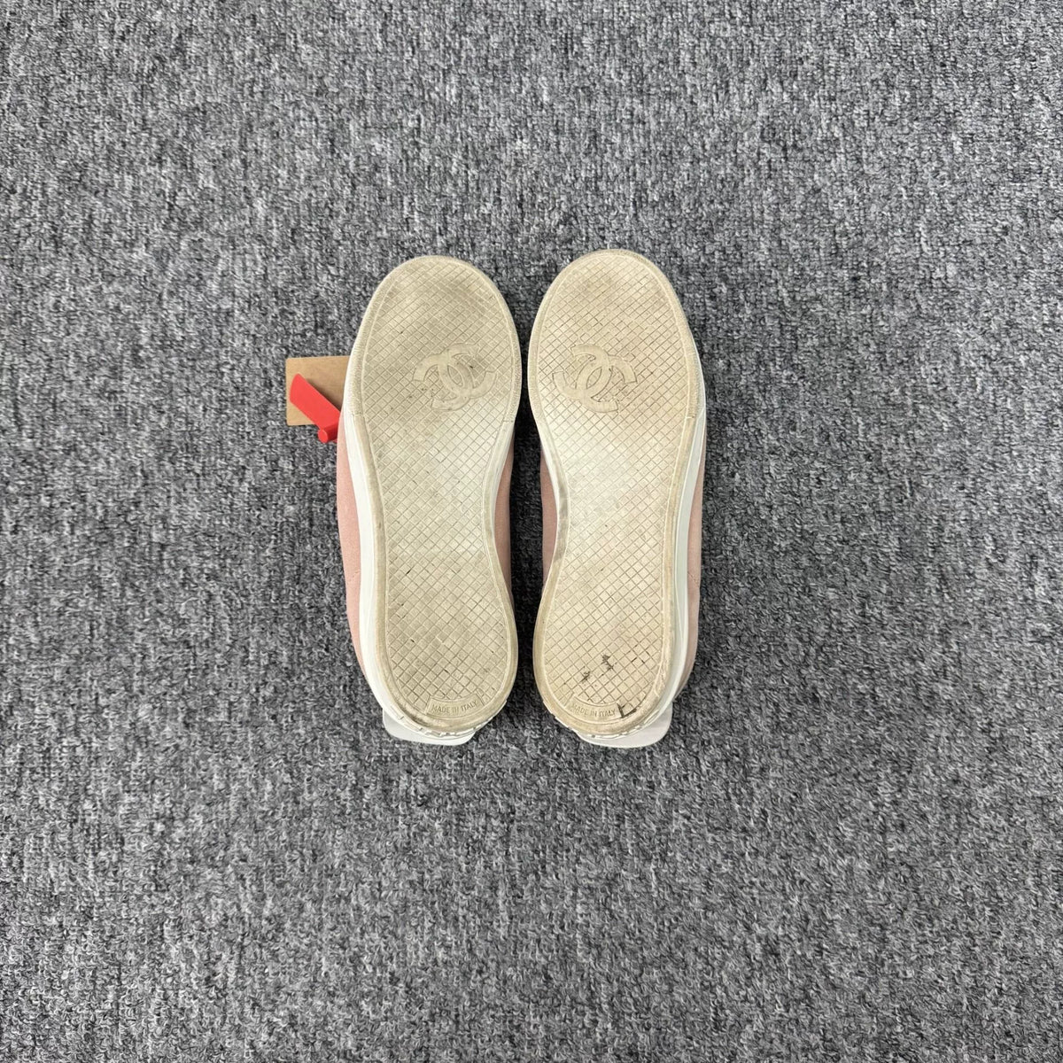 Chanel Double C pink suede casual shoes