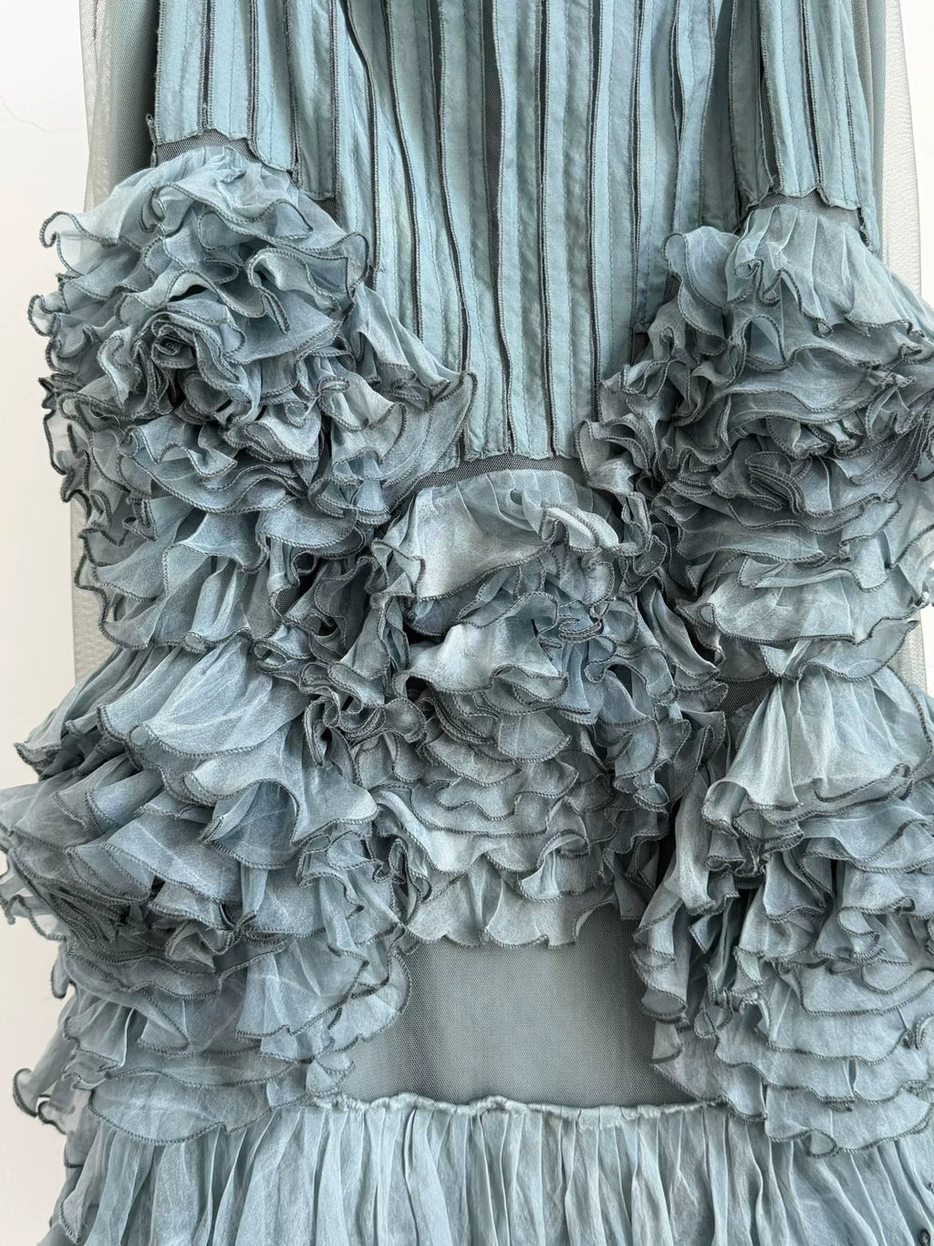 Dries van Noten Midi Gray Silk Skirt