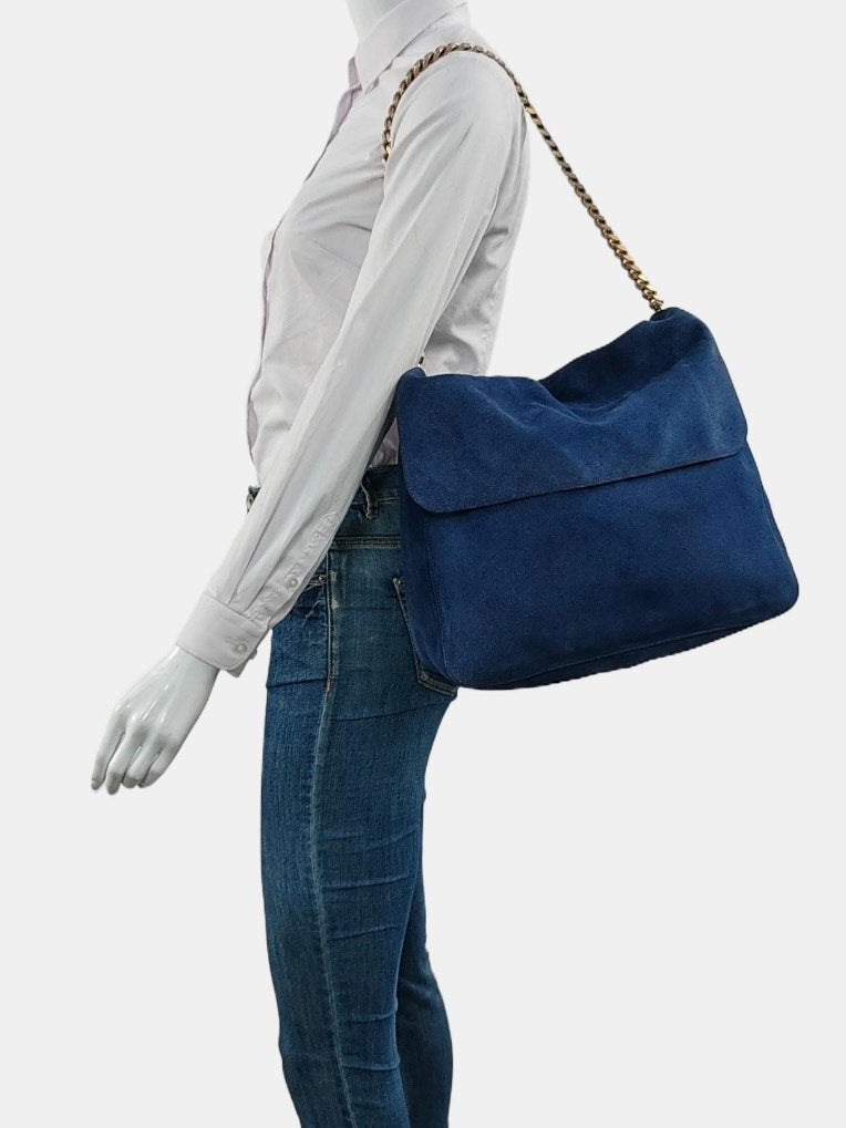 CELINE GOURMETTE Suede Micro-Logo Tote Bag