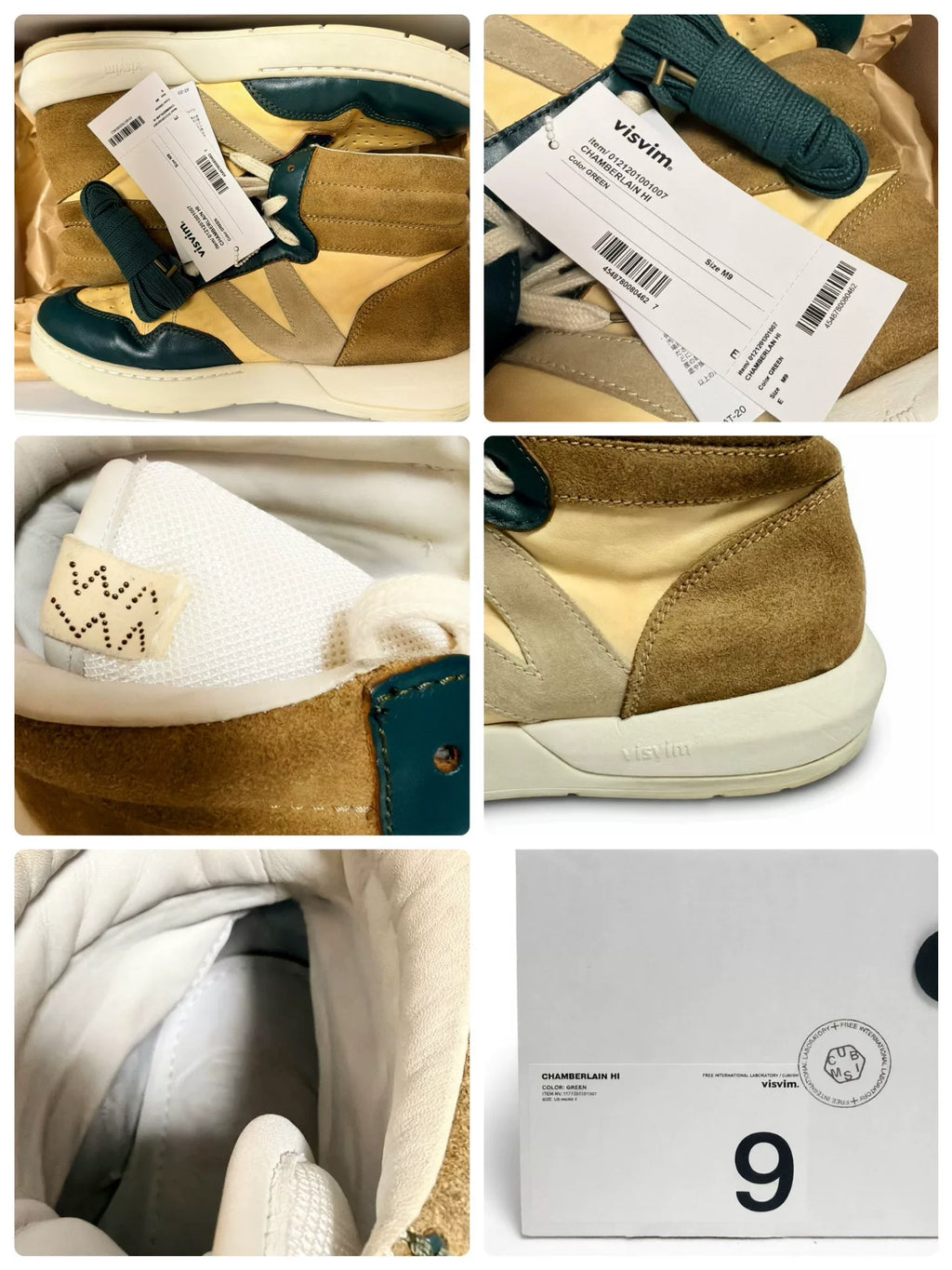 visvim AW21 Green Chamberlain Hi Suede Horsehide Sneakers