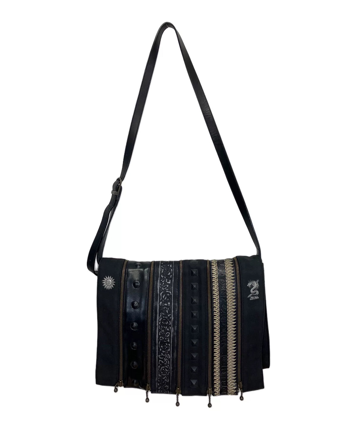 Jean Paul Gaultier Dragon Pattern Zip-Up Crossbody Bag