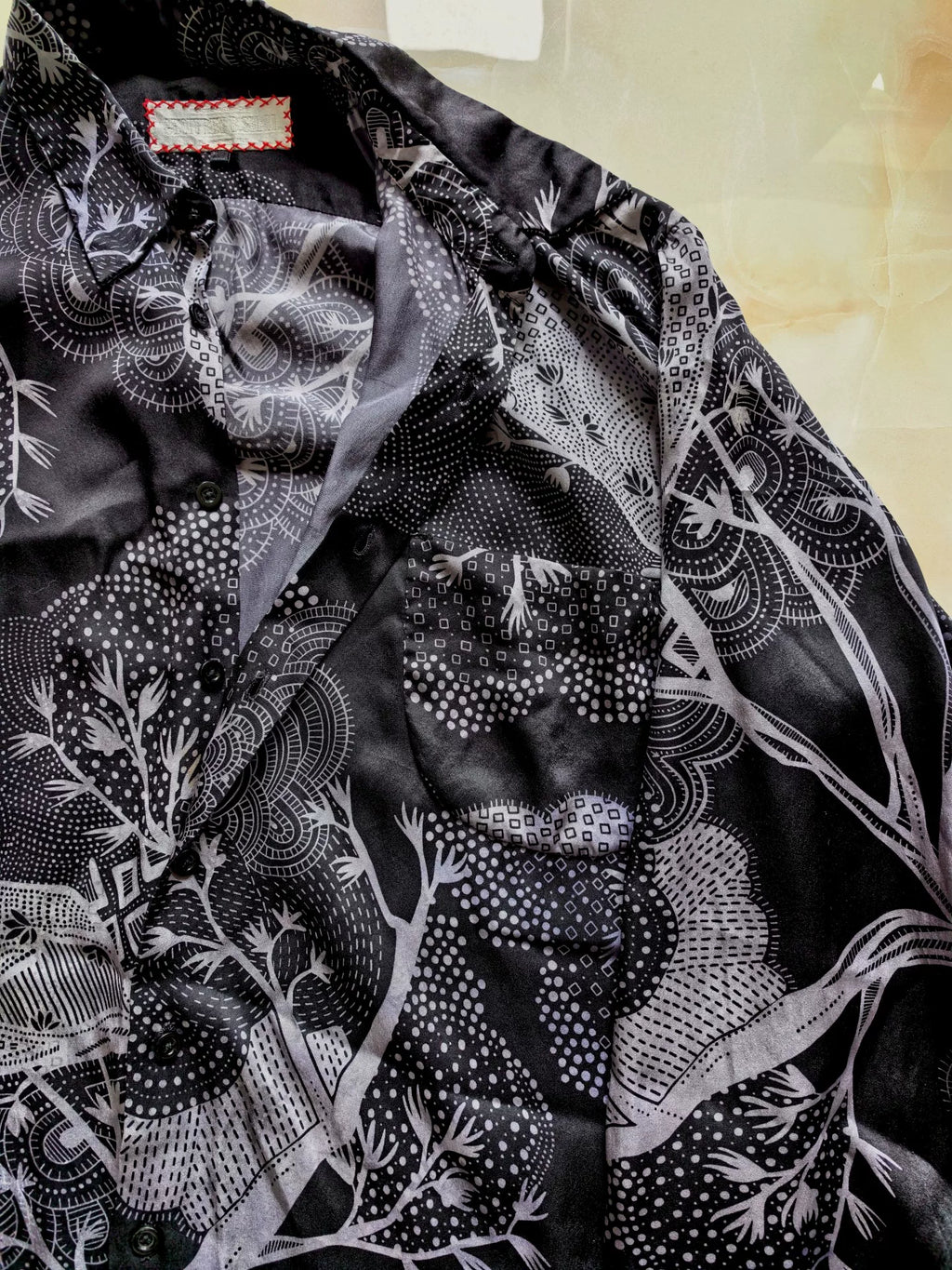 geoffrey b small Silver Banyan Special Purple Dye Silk Shirt