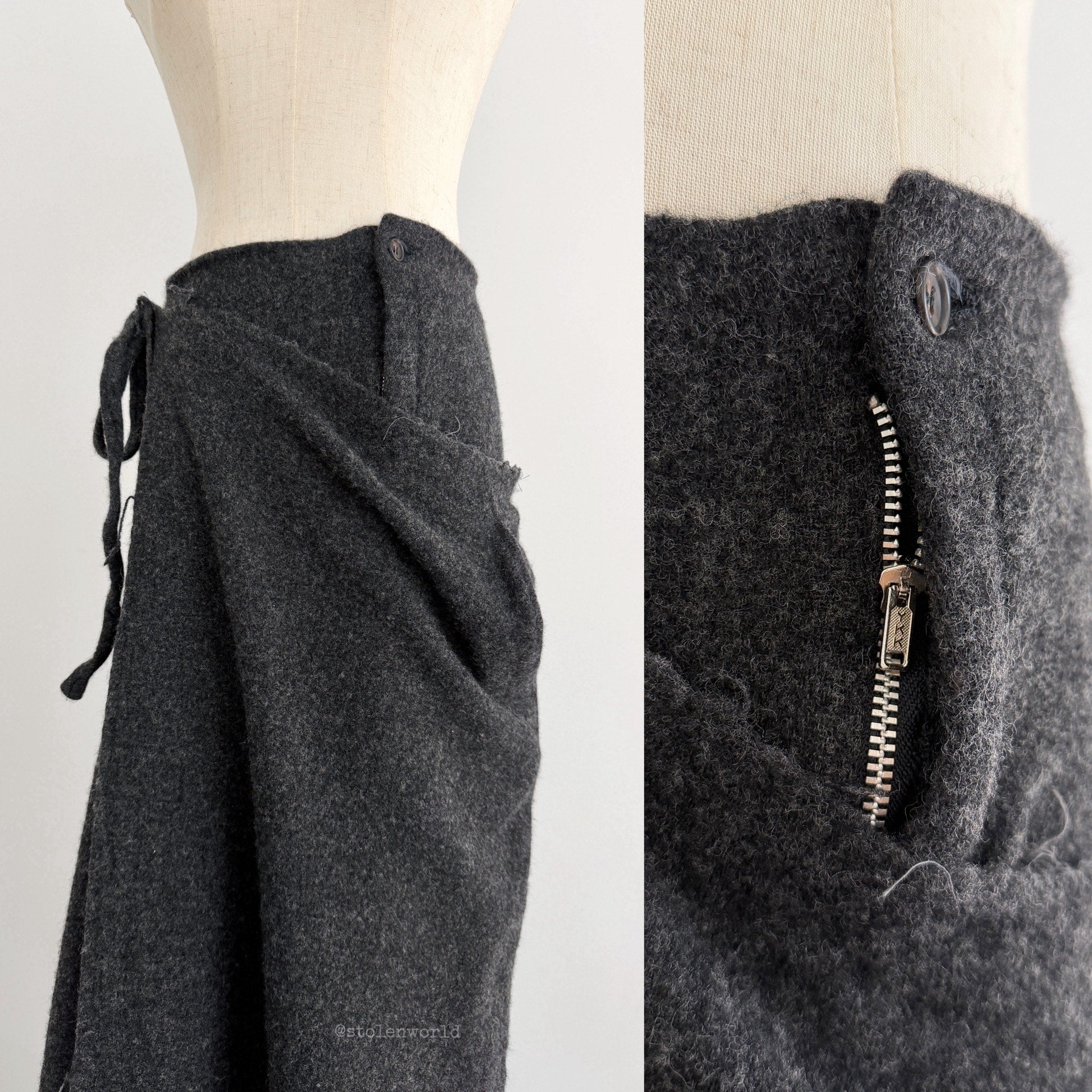 Comme Des Garcons 94AW Shrunken Tie Skirt - Devines