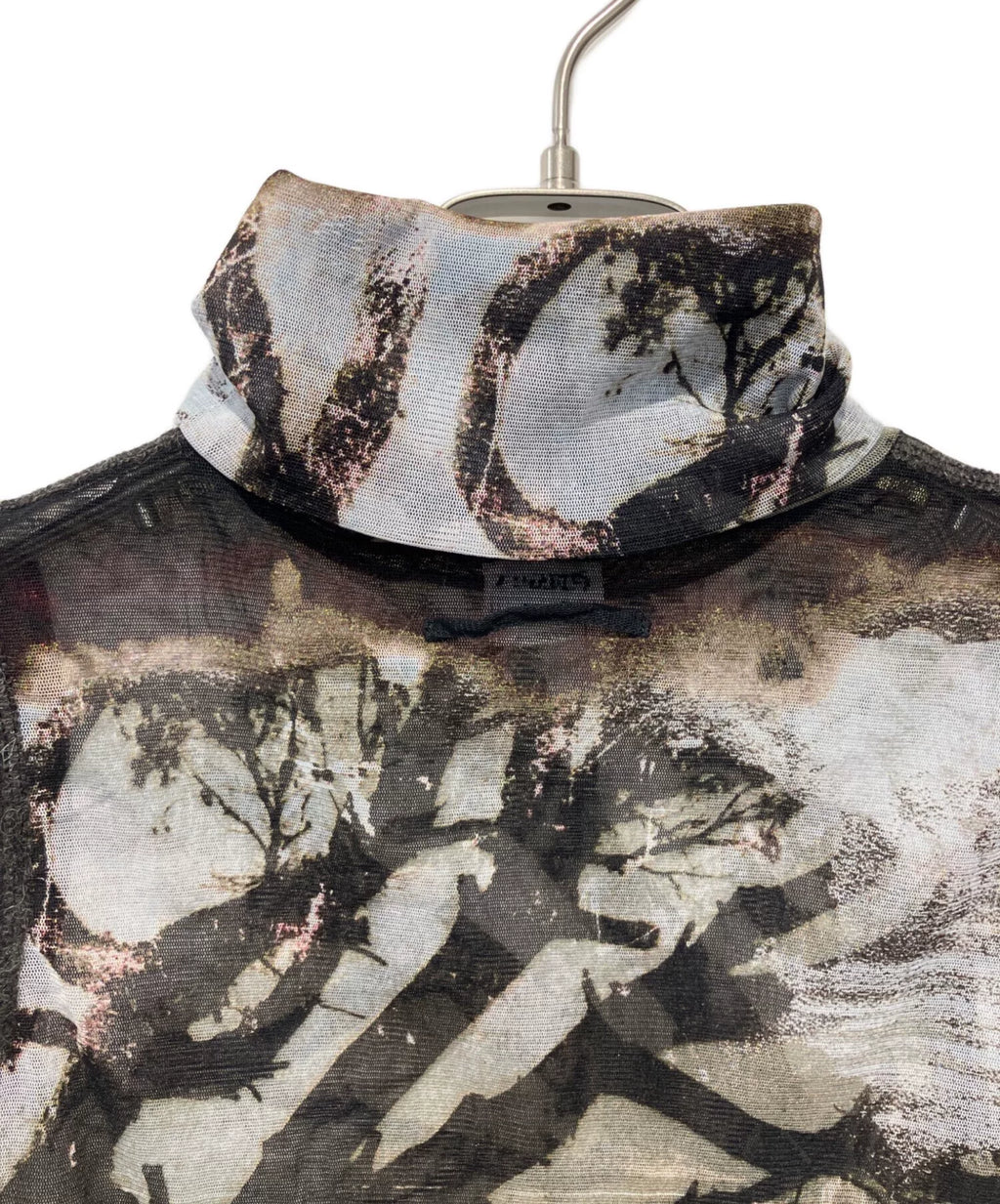 Jean Paul Gaultier Portrait Turtleneck Sleeveless Mesh Top