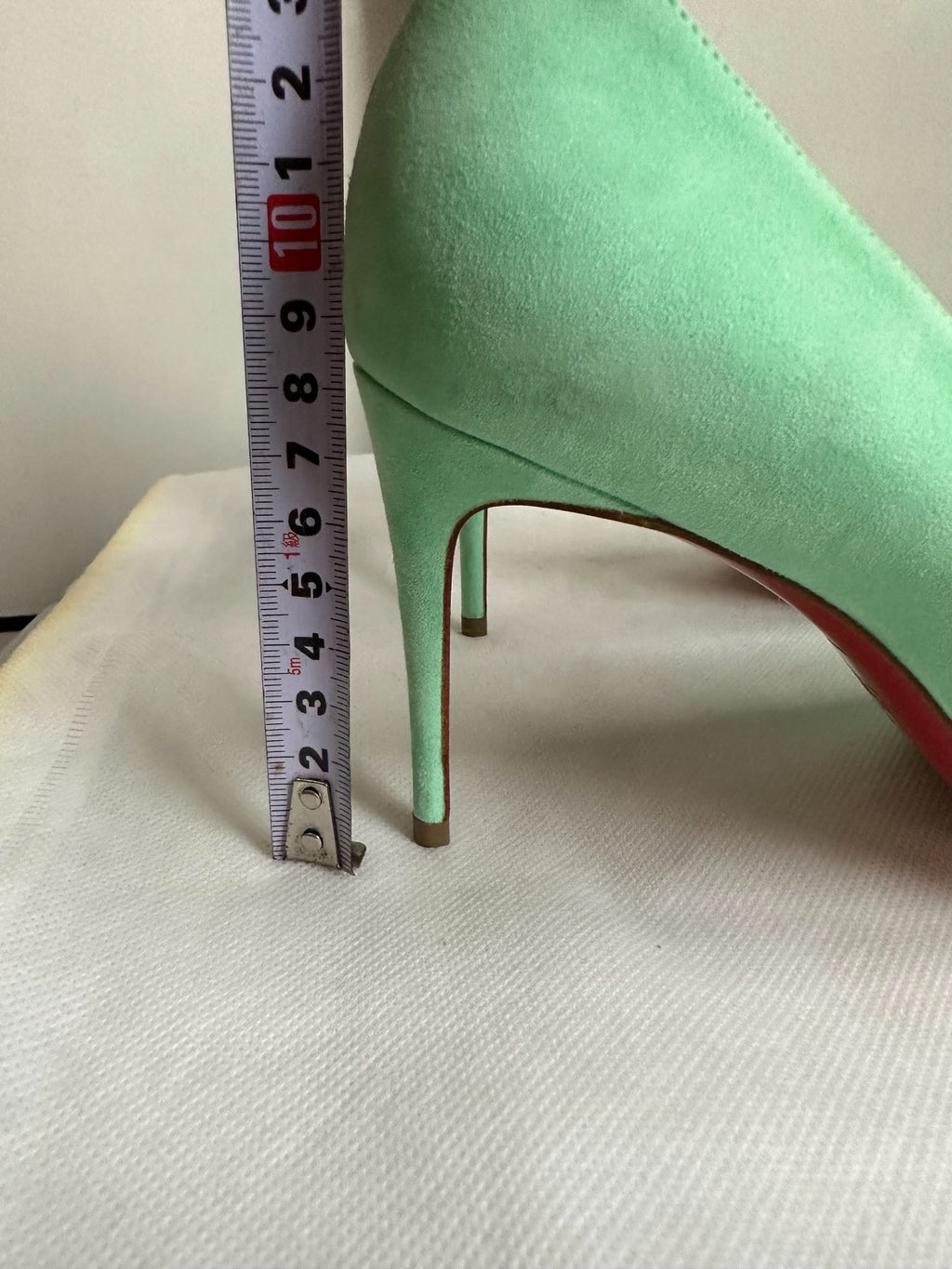 Christian Louboutin Blue Green Suede Pointed-Toe Heels