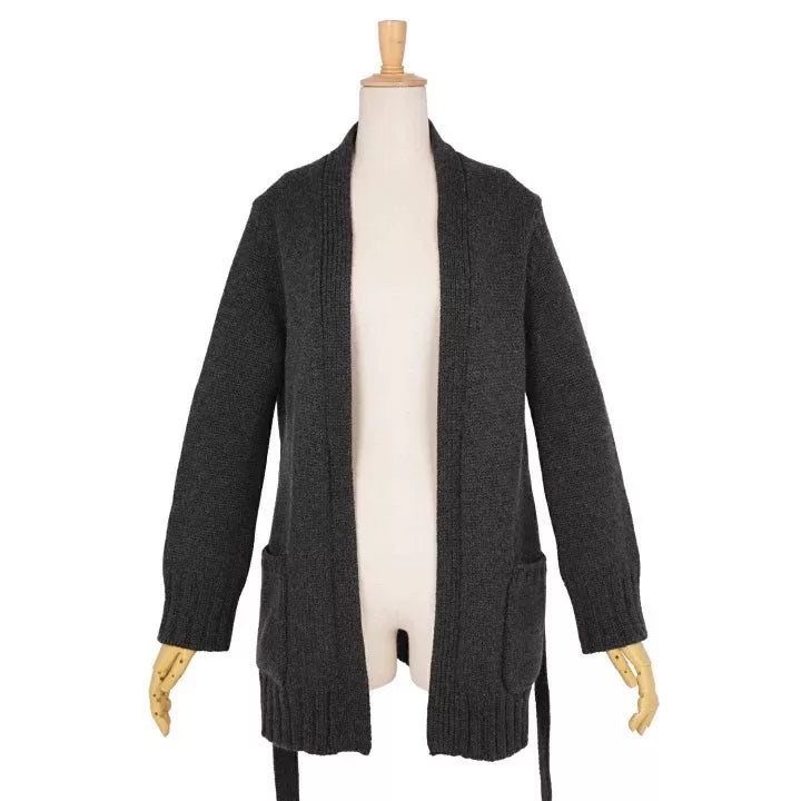HERMES Grey Cashmere Cardigan