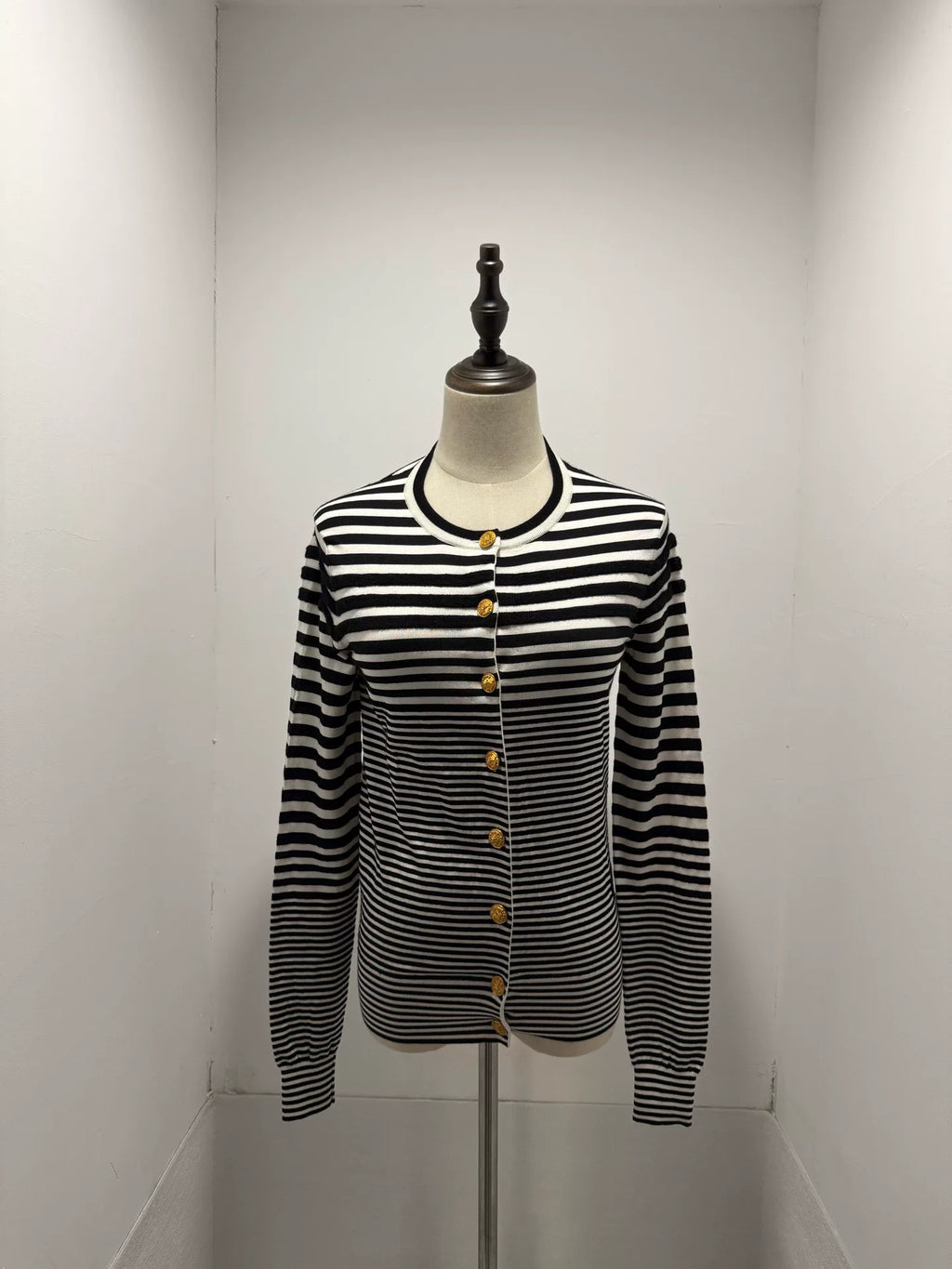 Louis Vuitton Gold Logo Wool Cardigan