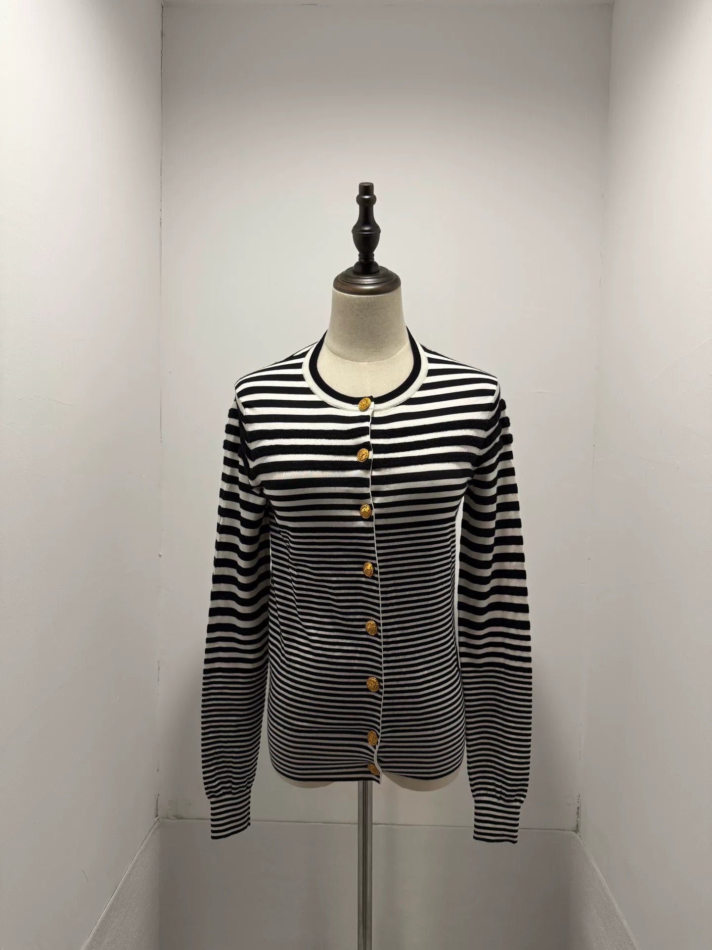 Louis Vuitton Gold Logo Wool Cardigan