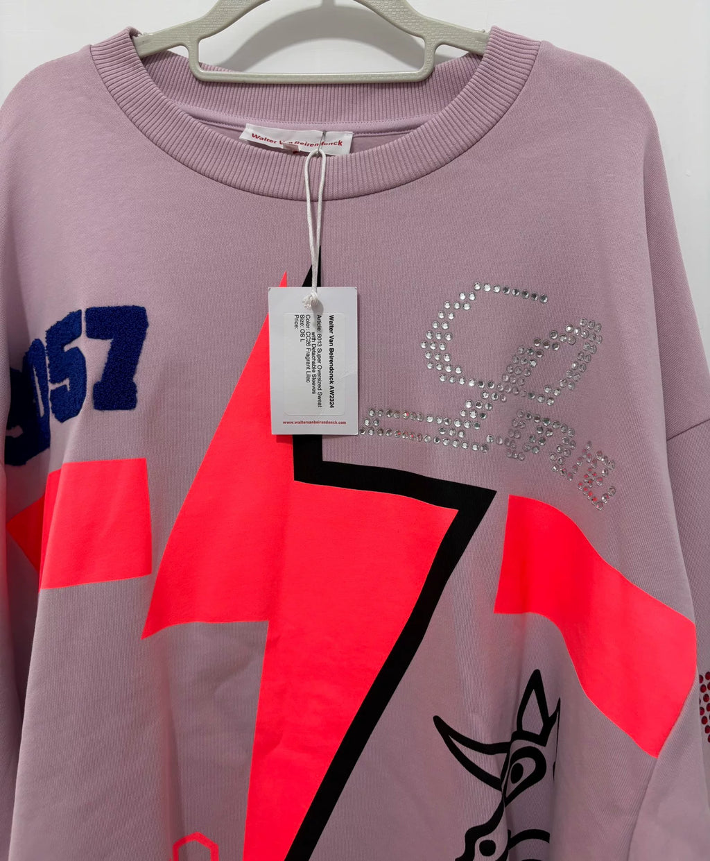 Walter Van Beirendonck deconstructed patchwork sweatshirt, Walter runway piece, 2023FW