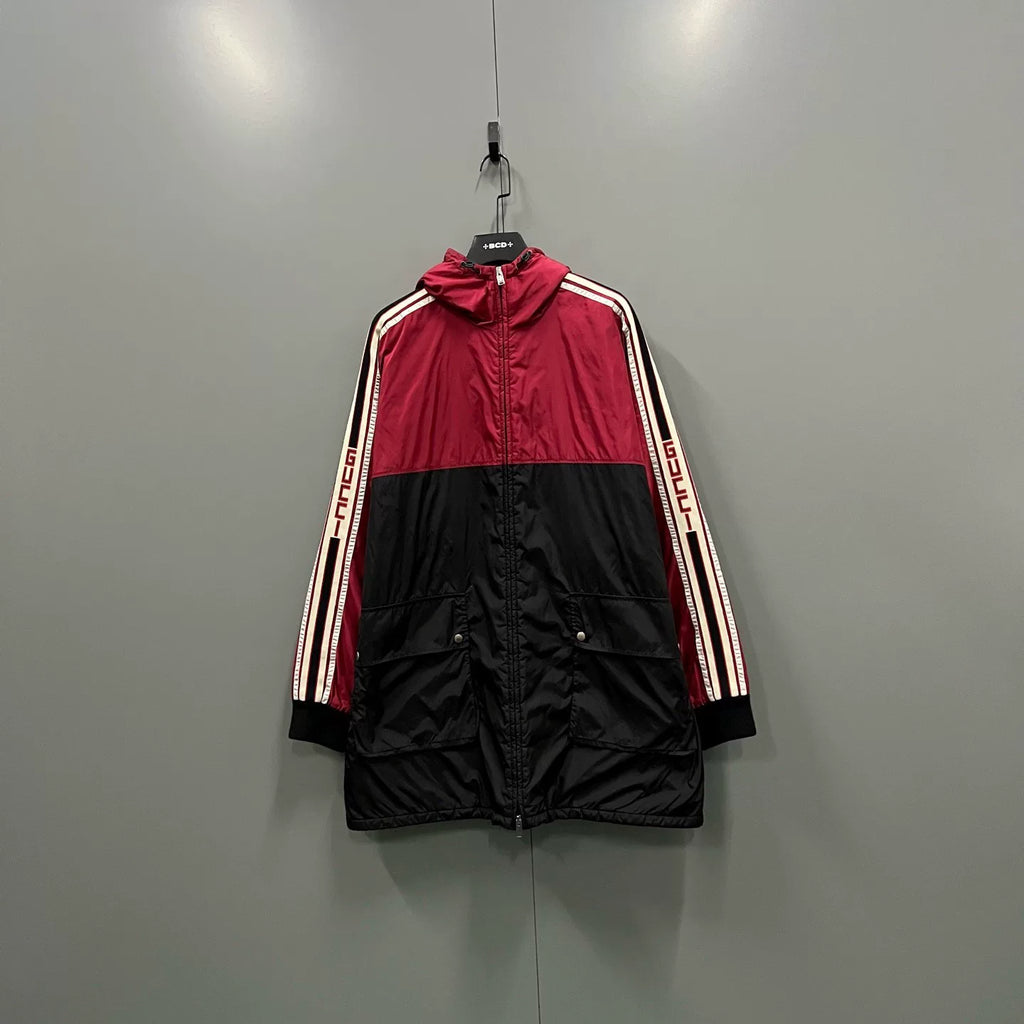 Gucci Color-Block Side Stripe Logo Hooded Jacket