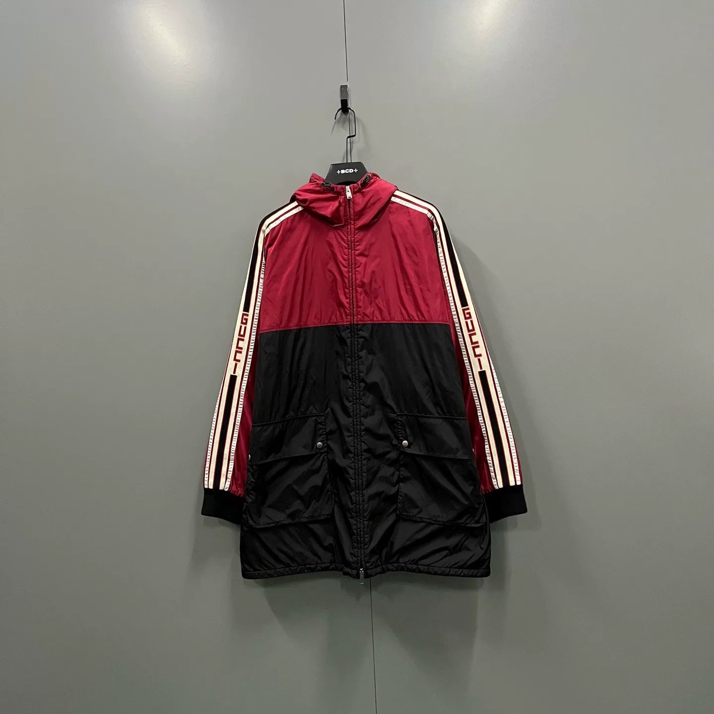 Gucci Color-Block Side Stripe Logo Hooded Jacket