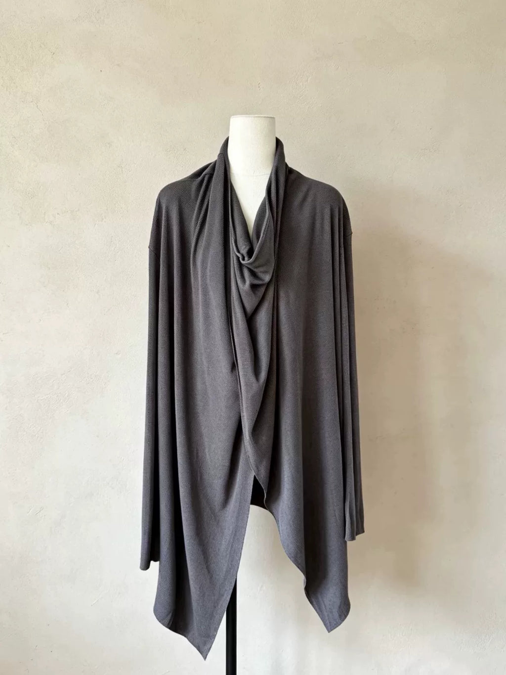 Julius FW22 Draped Split Long-Sleeve Cardigan