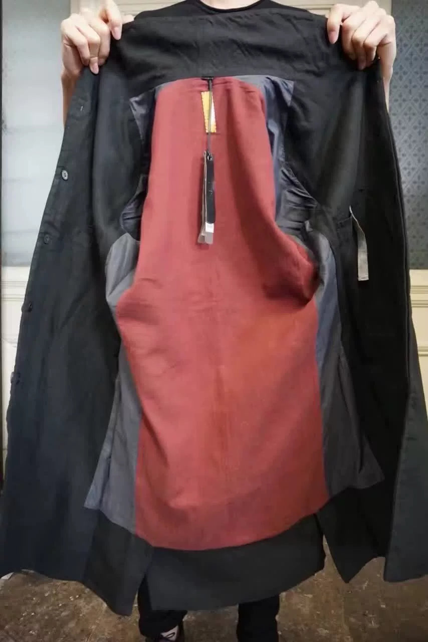 Layer-0 SS17 F.H Black H-Shape Linen Coat