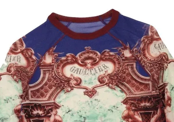 Jean Paul Gaultier Vintage Blue Floral Mesh Top