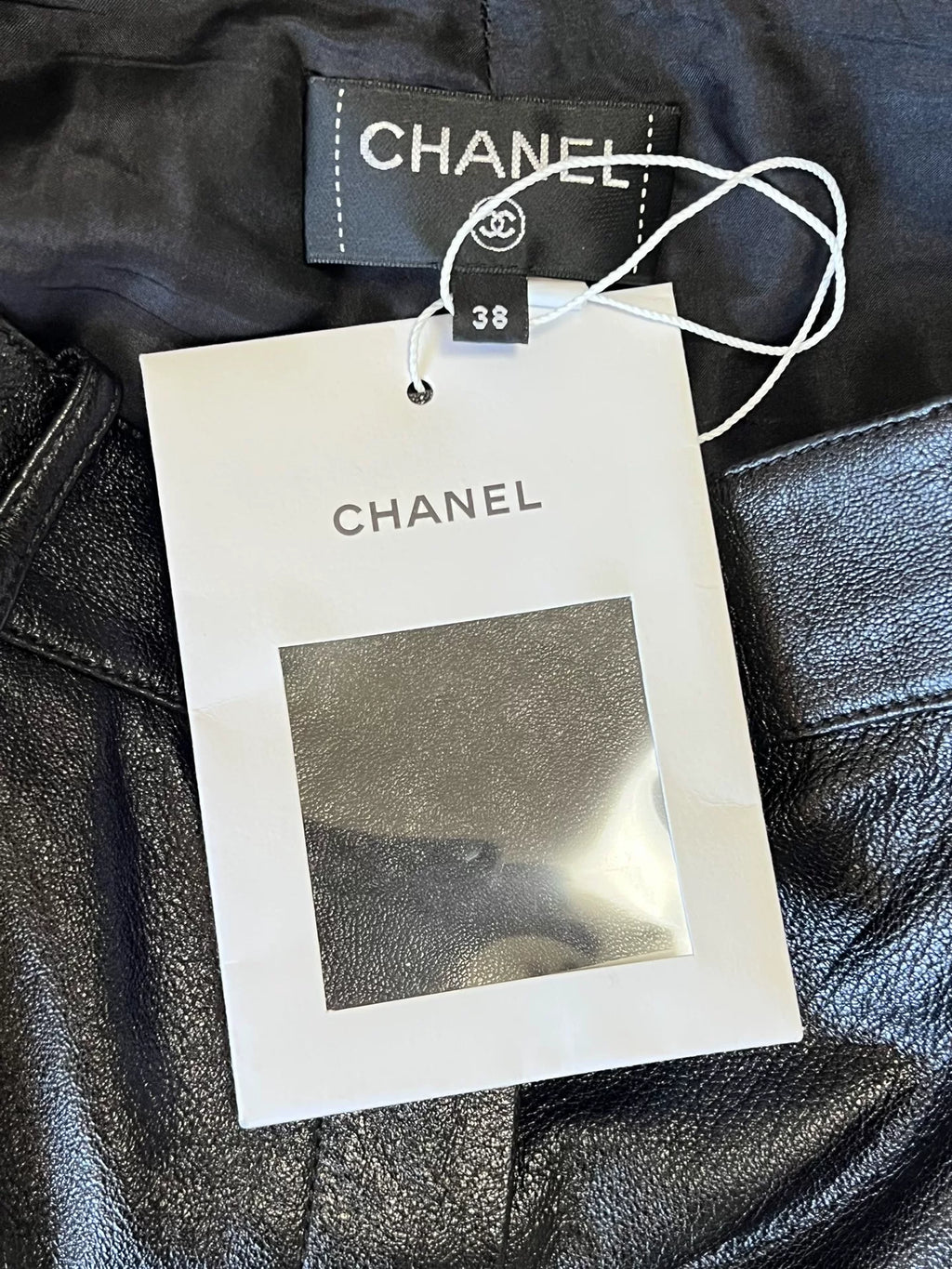 Chanel Black Metallic Leather Shorts