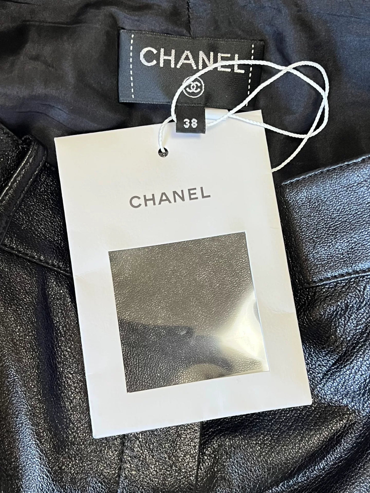 Chanel Black Metallic Leather Shorts