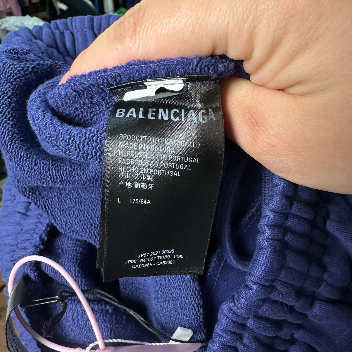 Balenciaga Cola Blue Straight-Leg Sweatpants Pants