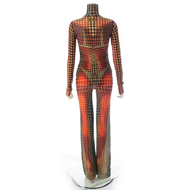 Jean Paul Gaultier Cyber Polka Dot Mesh Jumpsuit