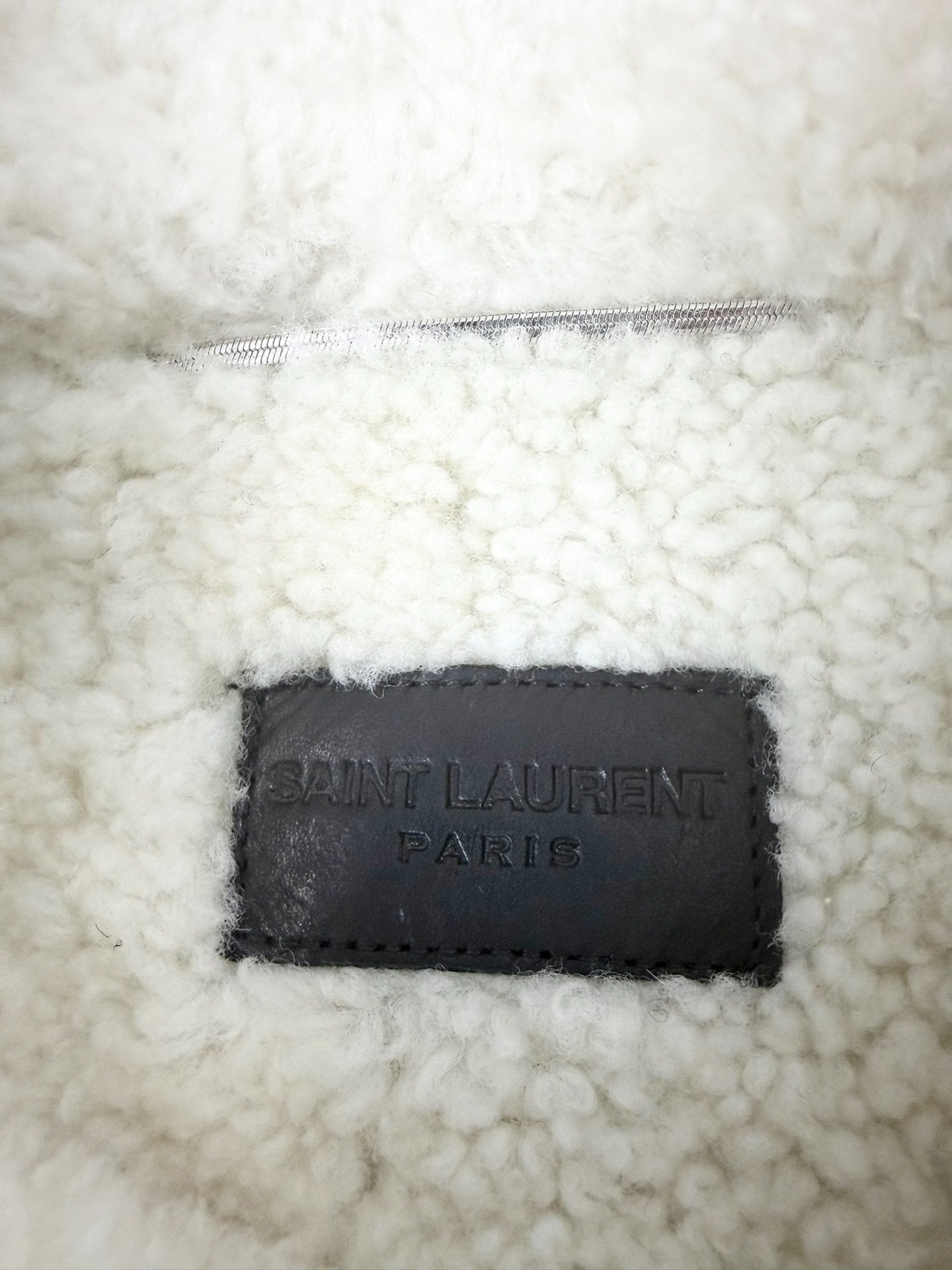Saint Laurent SLP18SS Gray Washed Shearling Denim Jacket