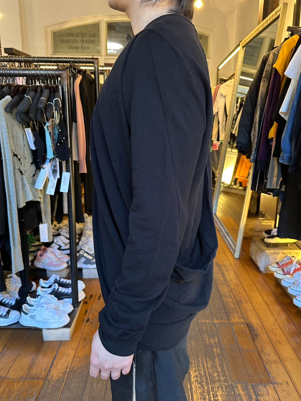 Julius SS17 Knives Black Double-Layer Cotton Sweatshirt
