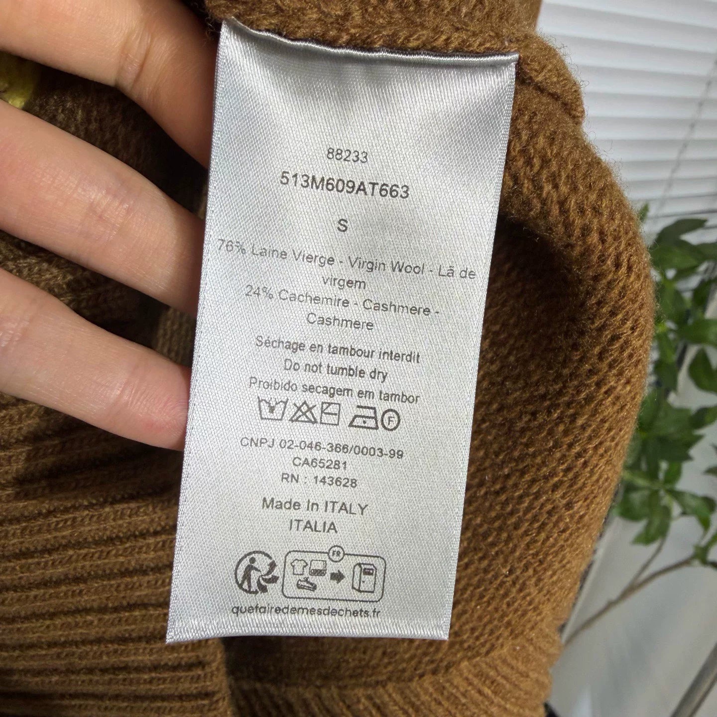 Dior And Lewis Hamilton Logo Wool Brown Knit Sweater