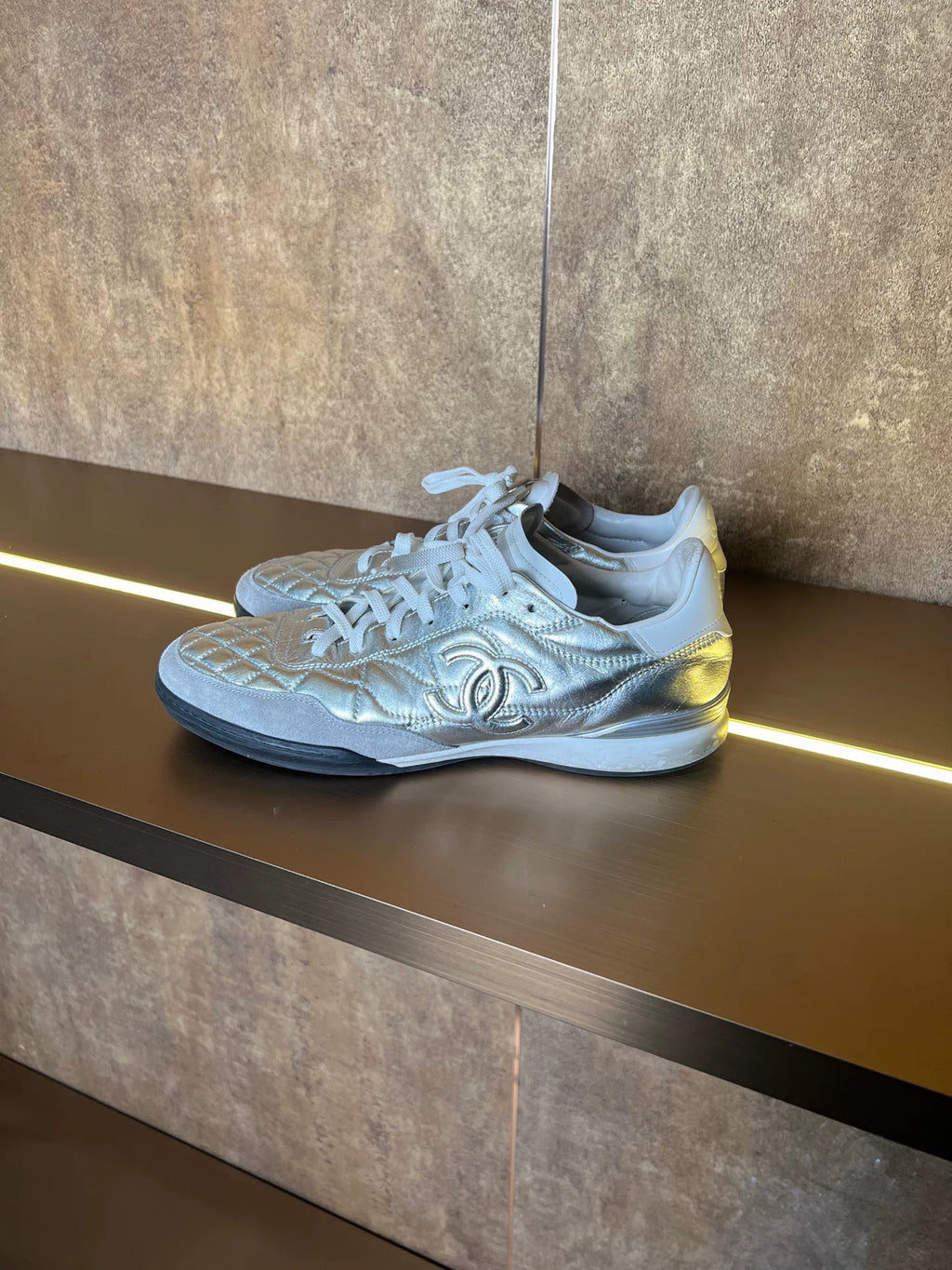 Chanel Silver German Army Trainers