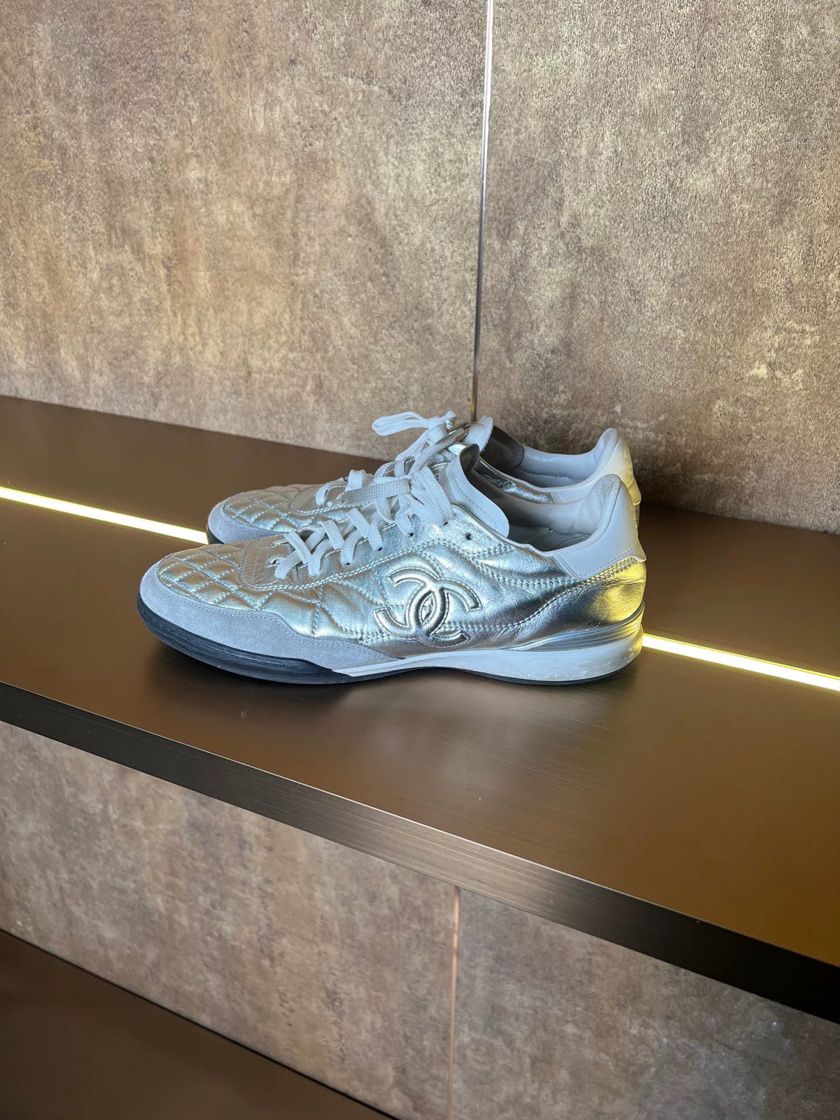 Chanel Silver German Army Trainers