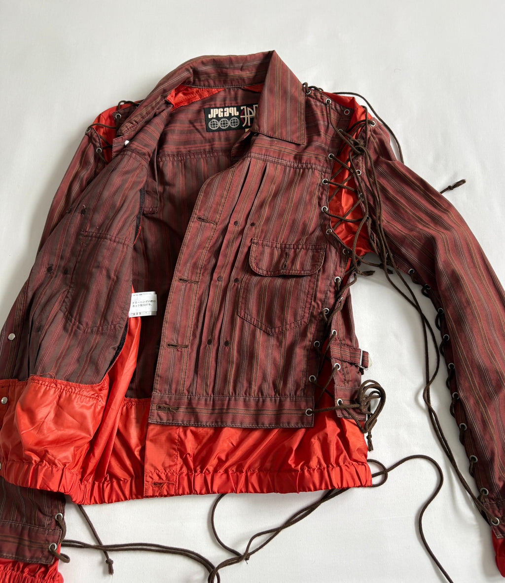 Jean Paul Gaultier lace-up jacket deconstructed drawstring coat