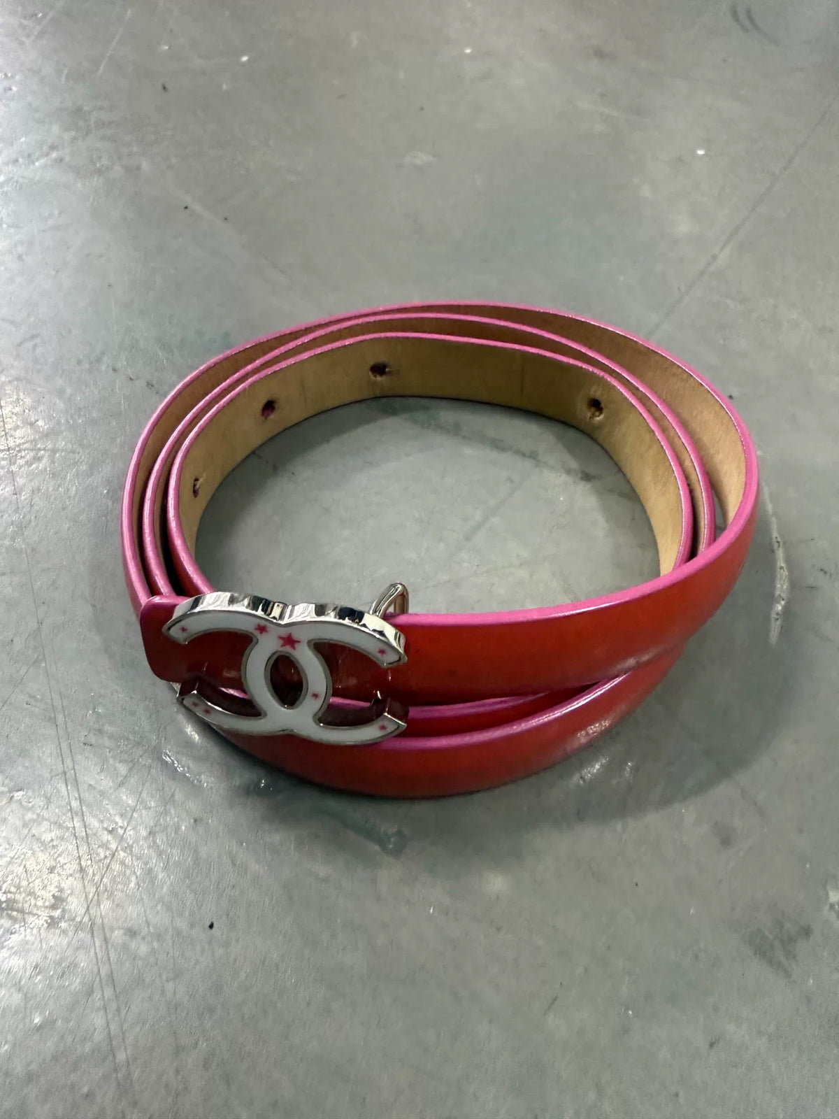 Chanel Red Cowhide Double C Jewelry Series Belt