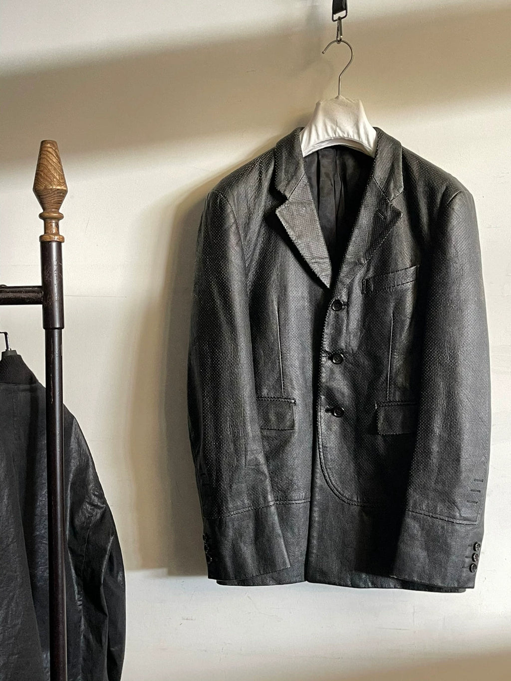 Comme des Garçons Homme Plus AD2000 Perforated Faux-Leather Patchwork Jacket