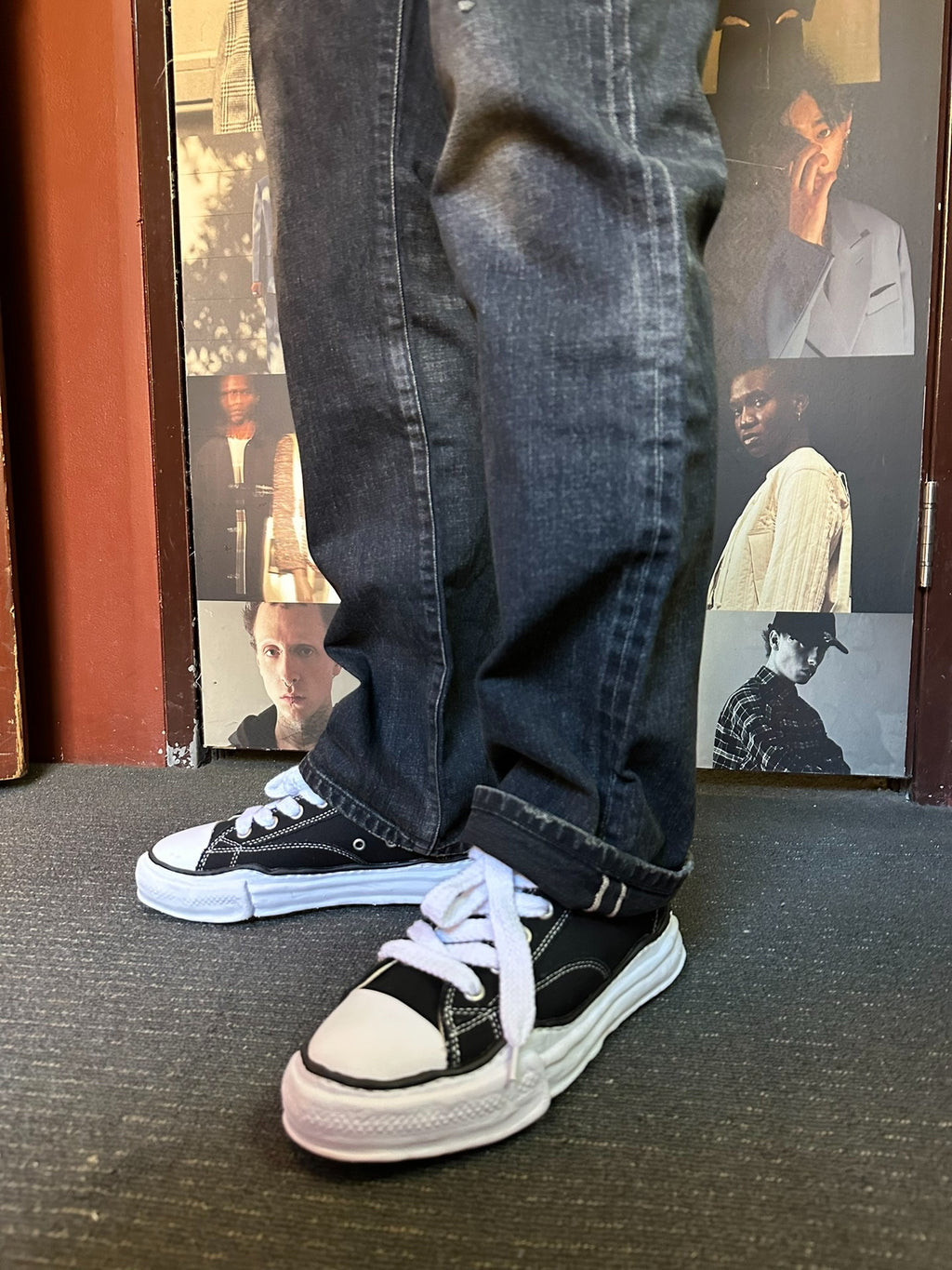 mastermind Japan × Theater8 Rolling Stone Black Washed Cotton Spandex Jeans