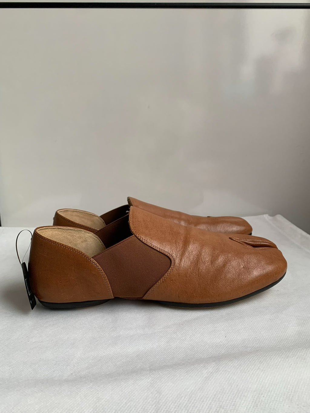 MM6 Maison Margiela Brown Tabi Leather Loafers