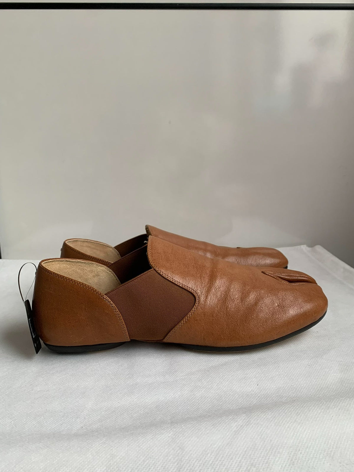 MM6 Maison Margiela Brown Tabi Leather Loafers