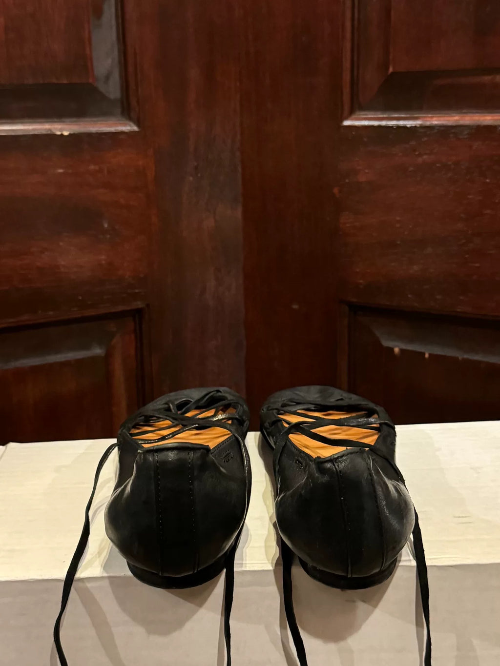 Guidi SS16 Black BLKT Kangaroo Leather Lace-Up Ballet Shoes
