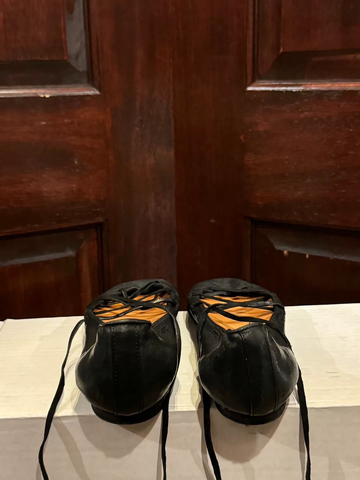 Guidi SS16 Black BLKT Kangaroo Leather Lace-Up Ballet Shoes