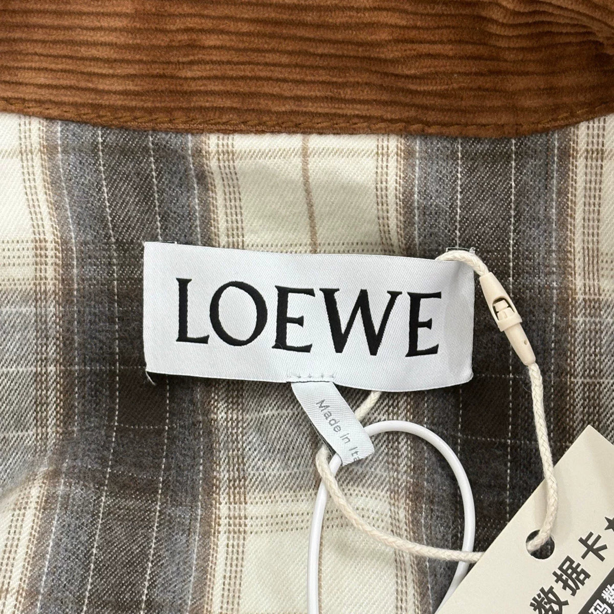 Loewe corduroy collar patchwork logo denim jacket