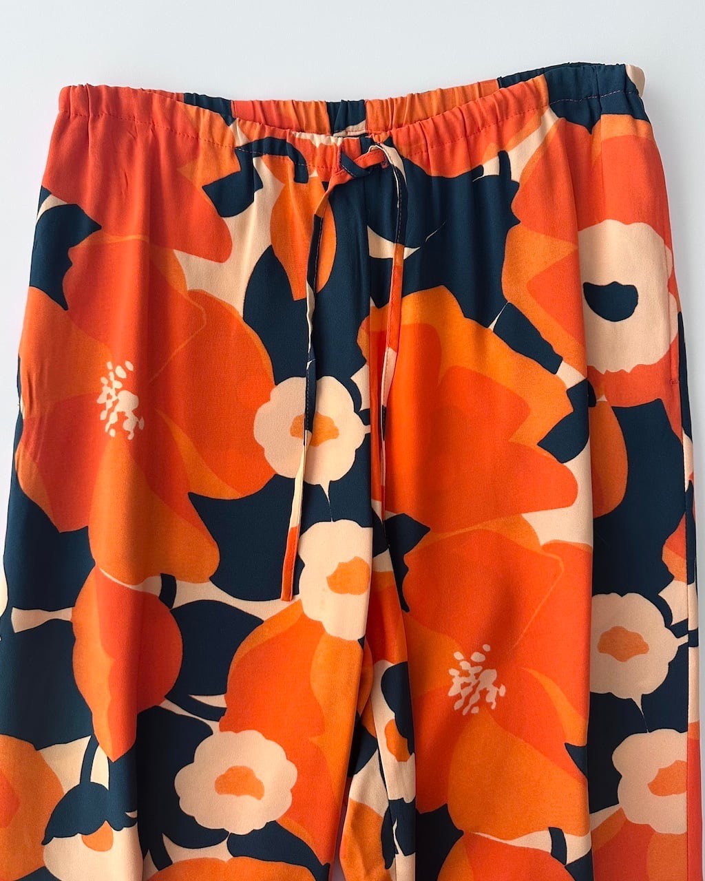 Dries Van Noten Floral Drawstring Silk Trousers