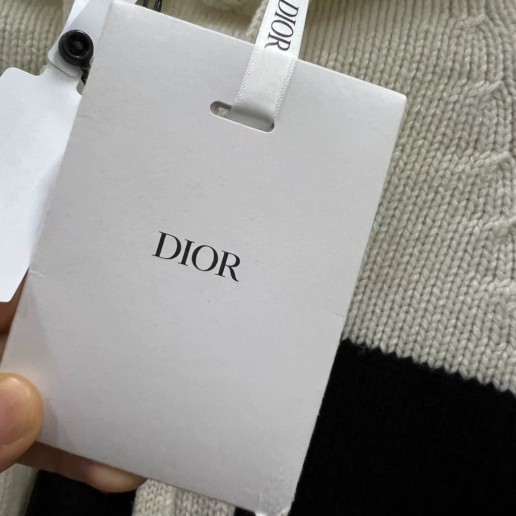 Dior Color-Blocked Logo Cashmere Hoodie