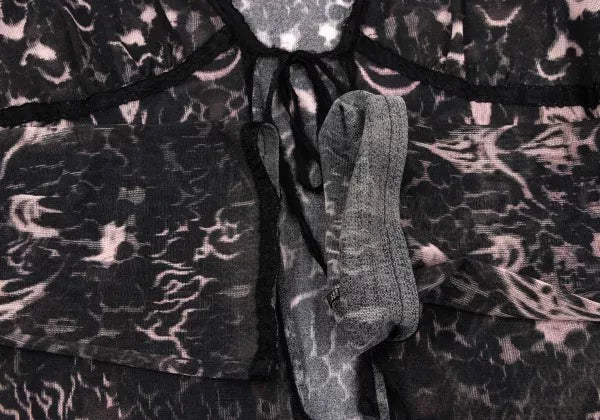 Jean Paul Gaultier Vintage Dark Floral Mesh Cardigan