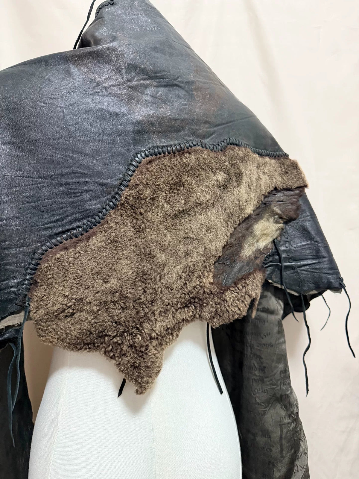 14th Addition Fur Patchwork Panel Jacket/Scarf