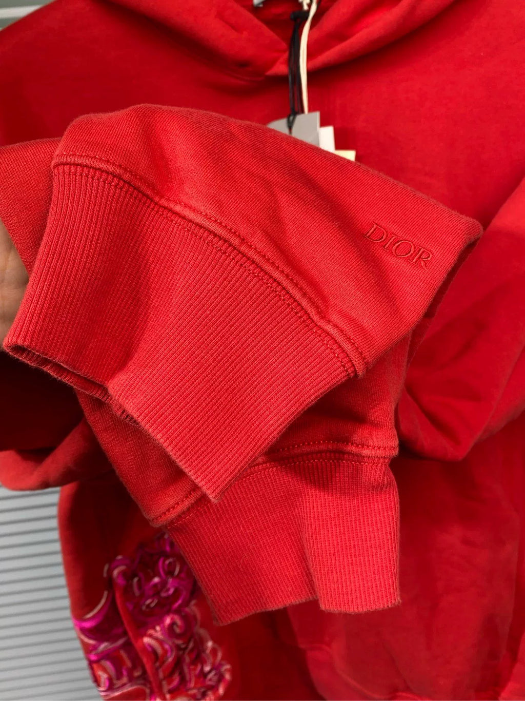 Dior Kenny Scharf Hooded Embroidered Red Hoodie