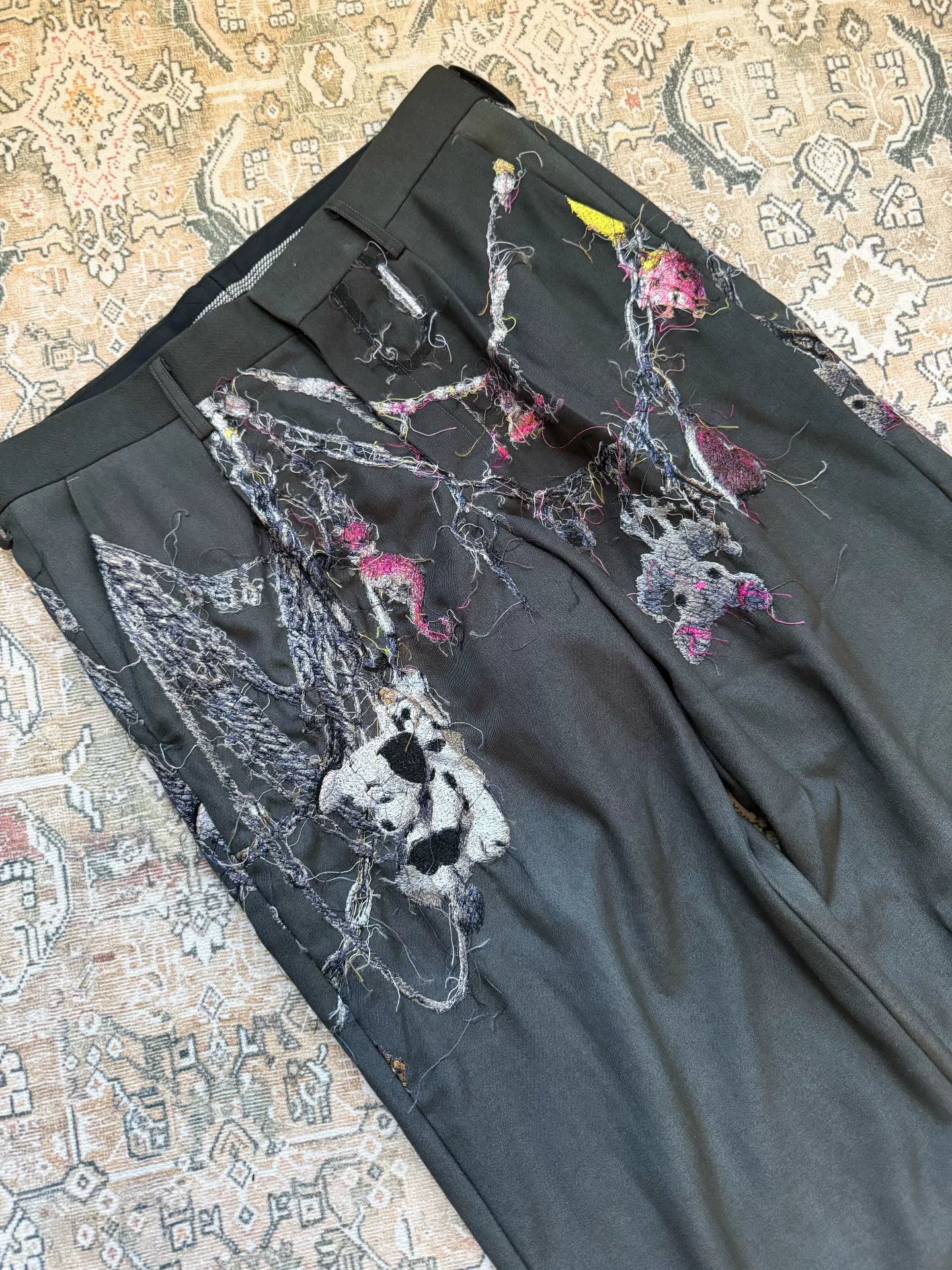 Doublet 25FW Limited Edition Black Chain Embroidered Trousers
