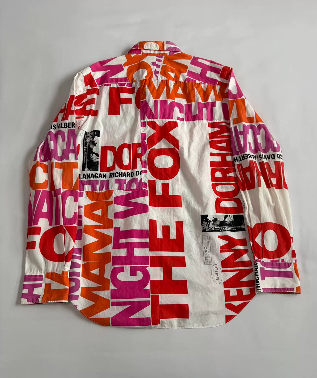 Junya Watanabe Panel Slogan Print Portrait Vintage Shirt