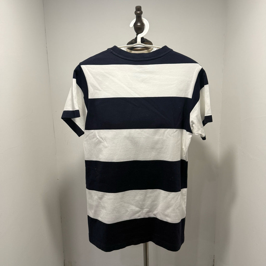 Louis Vuitton Striped All-Over Print Denim Color-Block Short Sleeve Shirt
