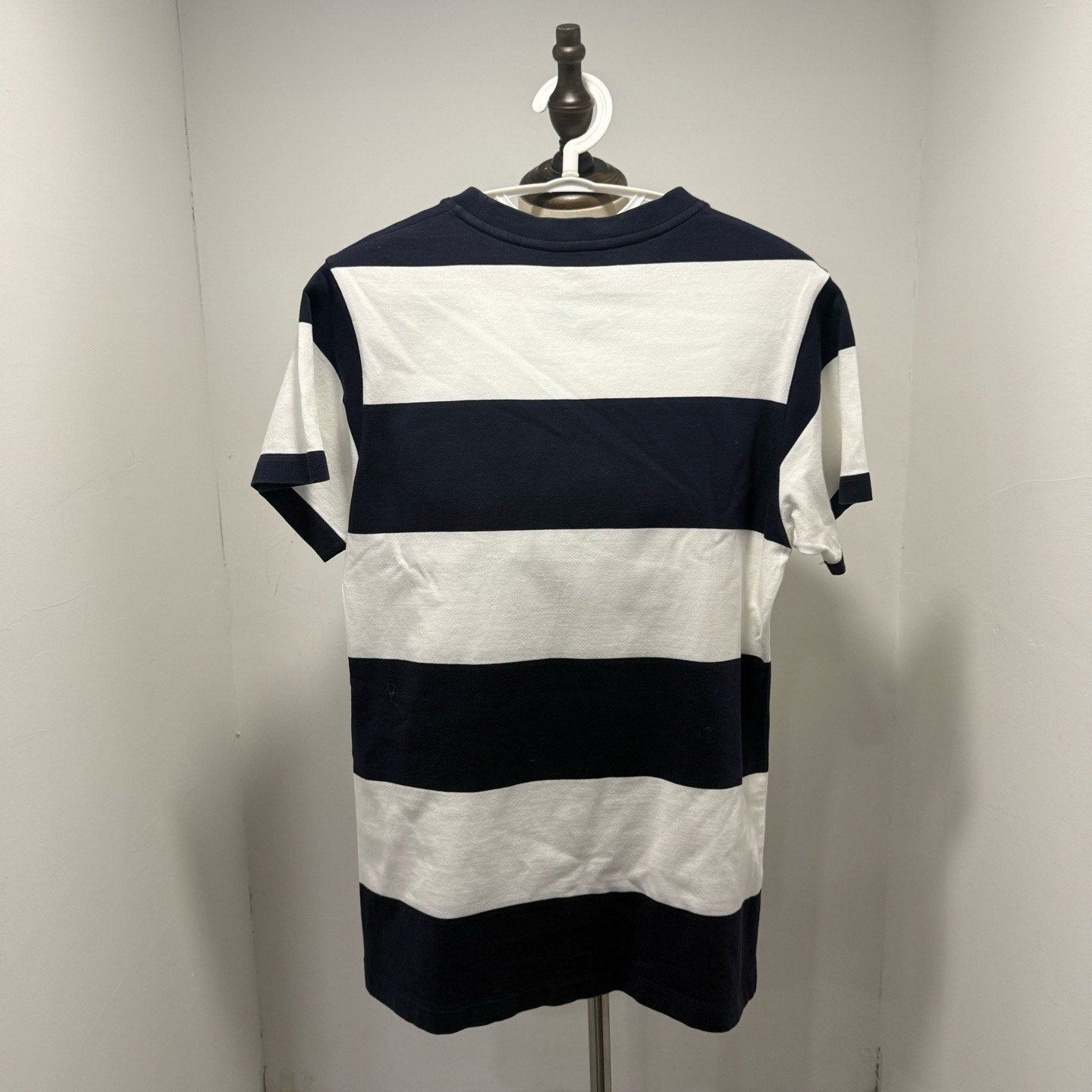 Louis Vuitton Striped All-Over Print Denim Color-Block Short Sleeve Shirt